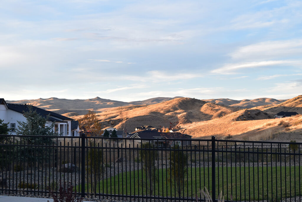Avimor housing development in Boise showing a beautiful mountain view