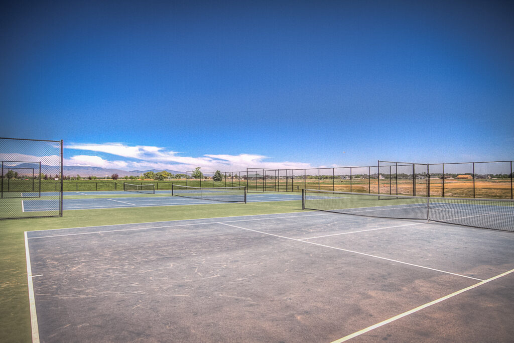 Legacy Subdivision in Eagle, Idaho showing the tennis courts available for home owners