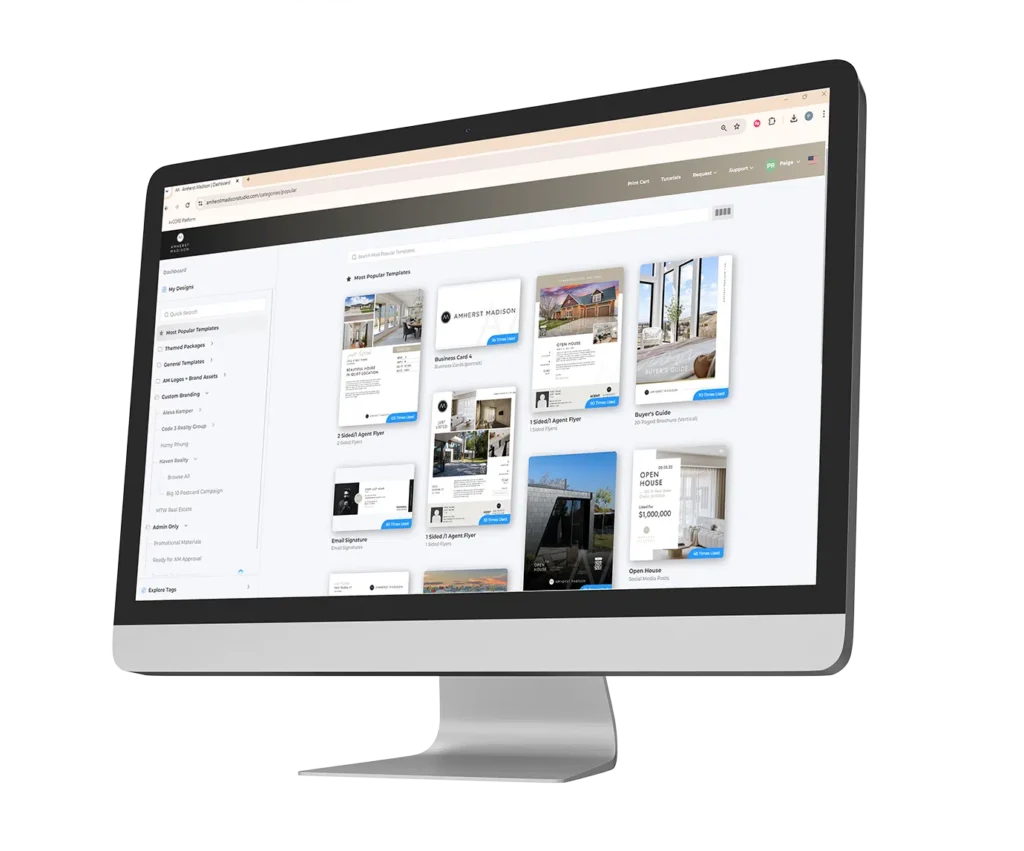 iMac displaying listings from Amherst Madison Real State Advisors in Boise Idaho.