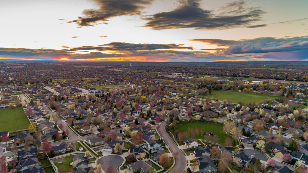 Meridian Idaho subdivision showing new homes in the area