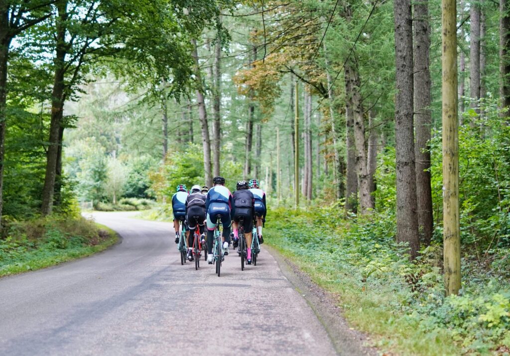 Road cycling in Idaho along mountain road